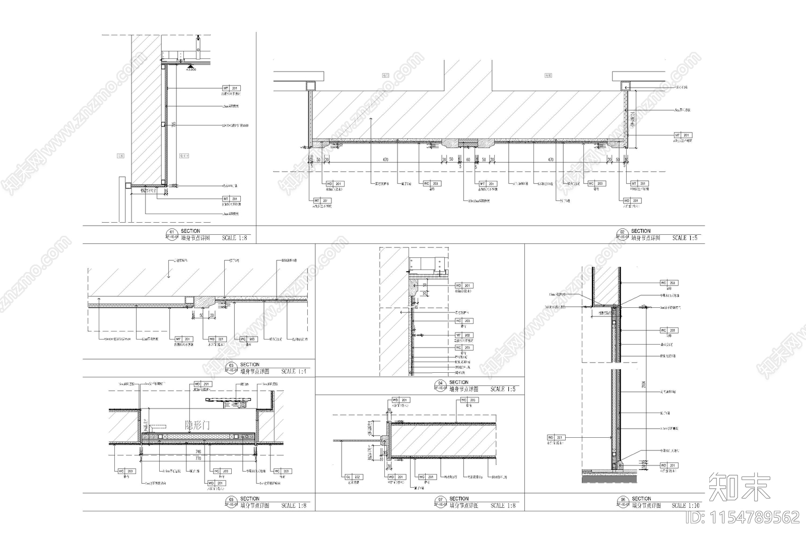 墙布墙板折叠门施工图下载【ID:1154789562】