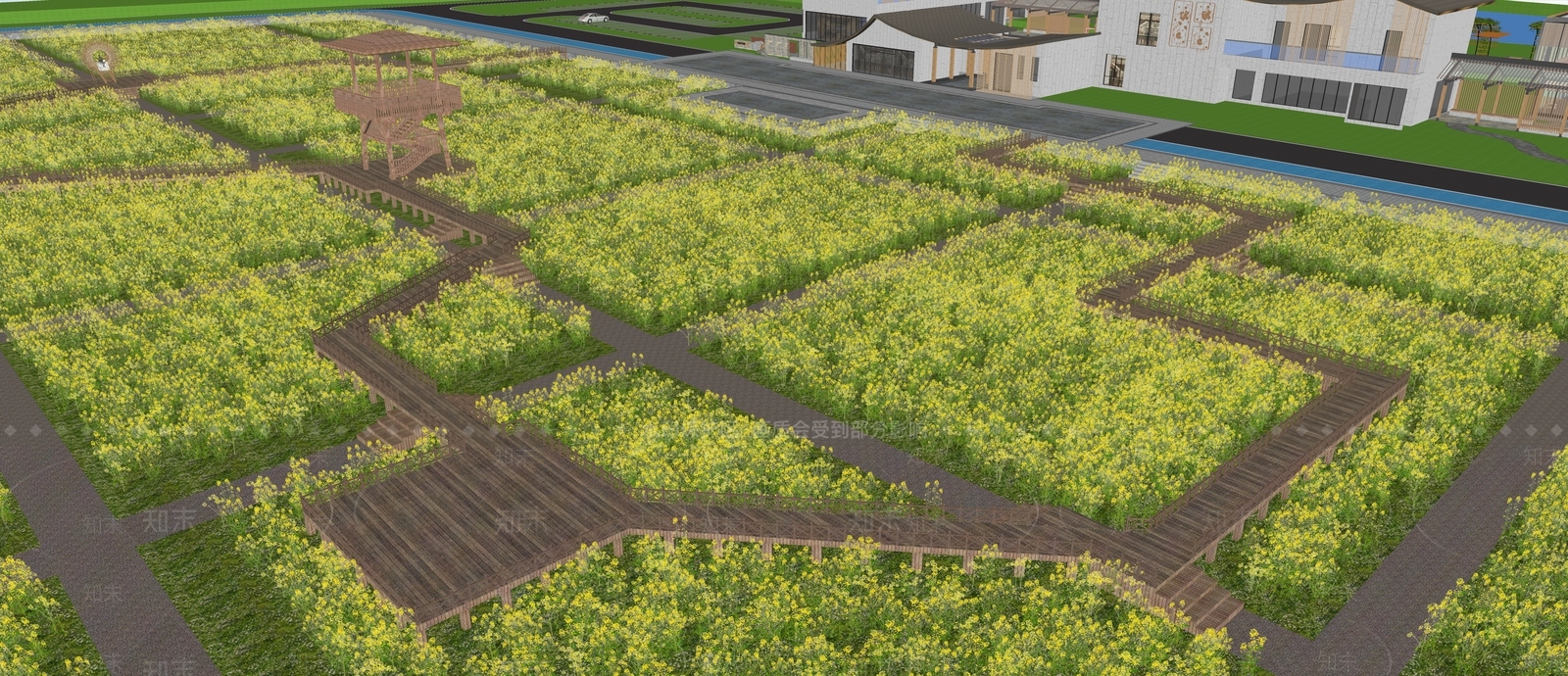 现代农田景观SU模型下载【ID:1155084357】