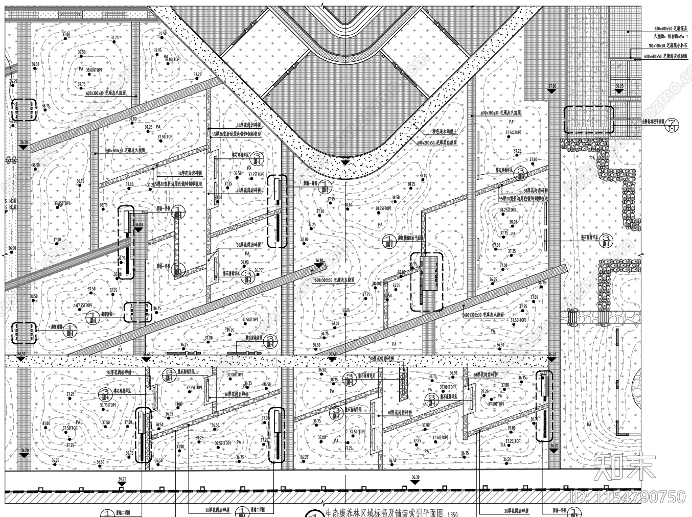 市政公园景观cad施工图下载【ID:1154790750】