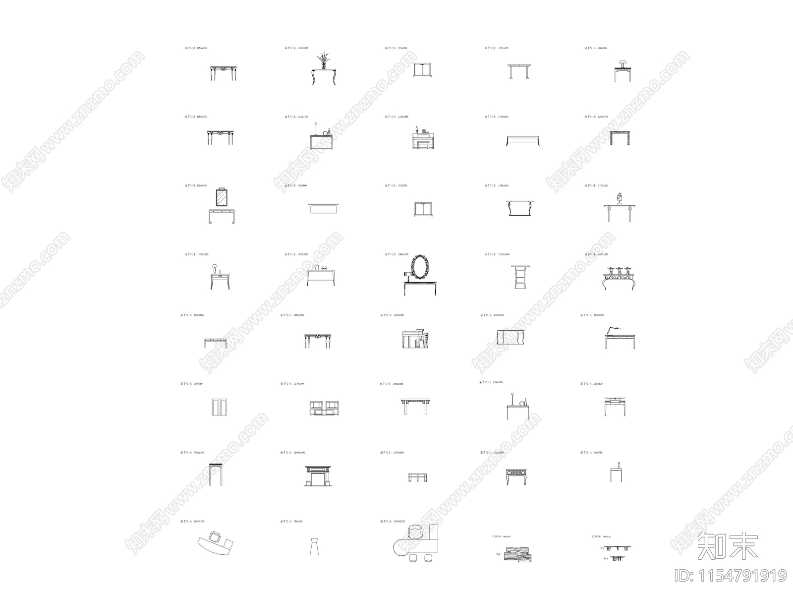 简约风吧台施工图下载【ID:1154791919】