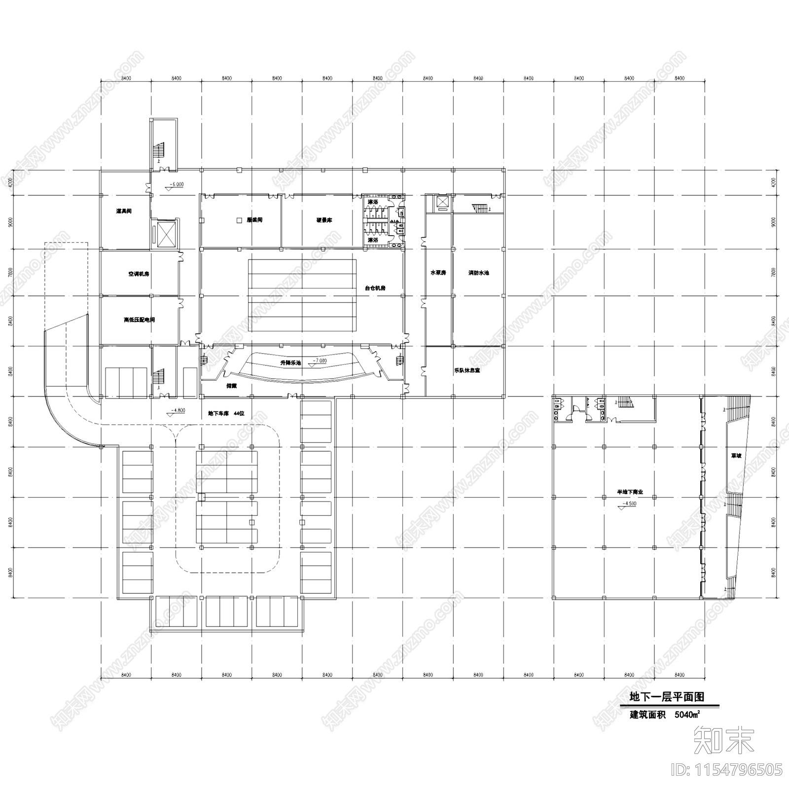 浙江舟山普陀大剧院建筑平面CAD施工图下载【ID:1154796505】