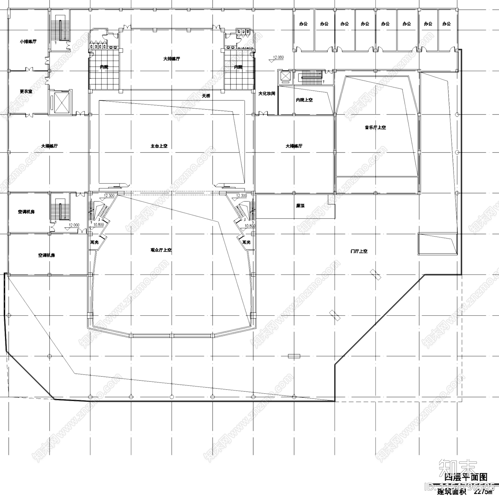 浙江舟山普陀大剧院建筑平面CAD施工图下载【ID:1154796505】