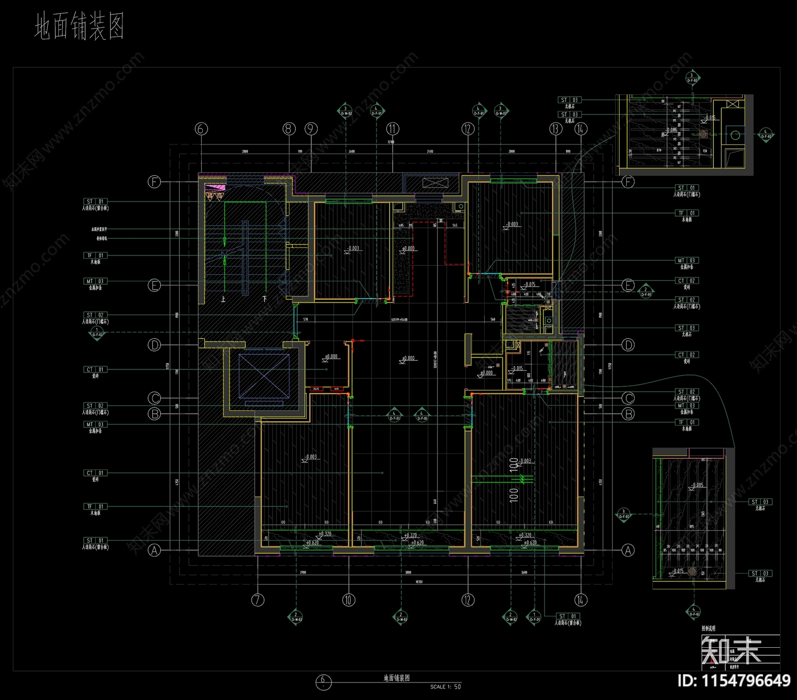 120㎡四室二精装刚需户型样板cad施工图下载【ID:1154796649】
