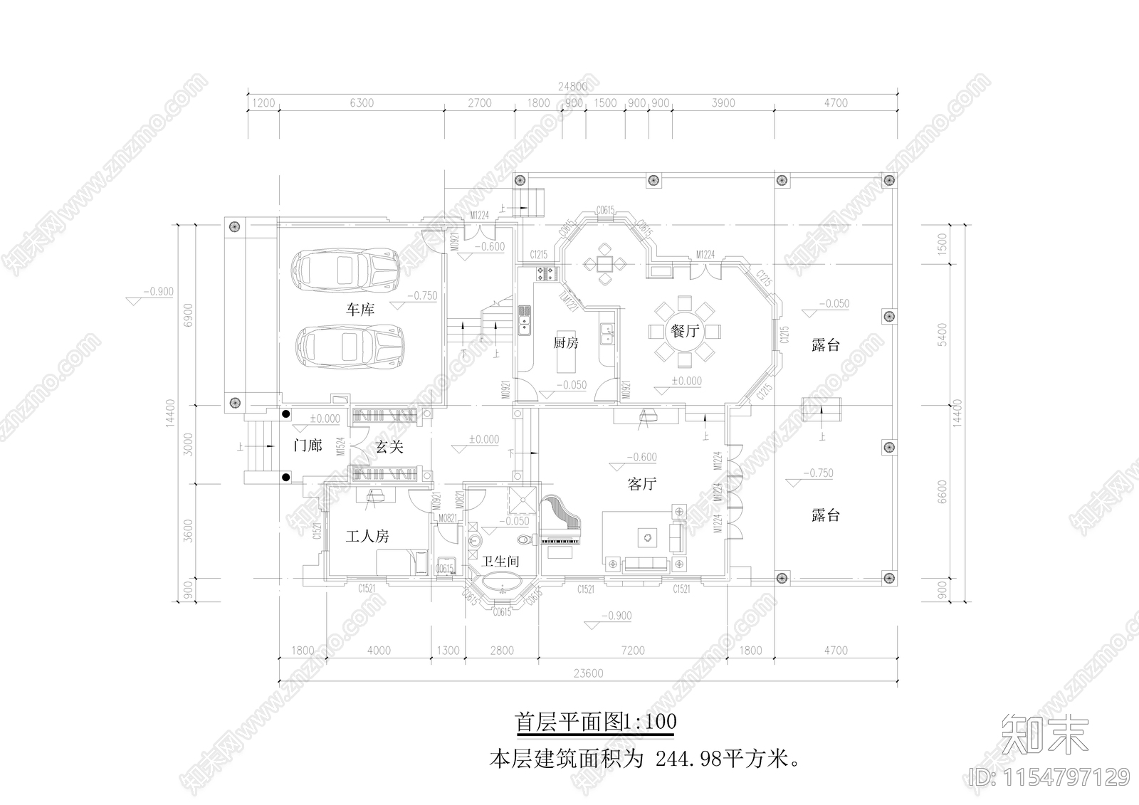 乡村自建房cad施工图下载【ID:1154797129】