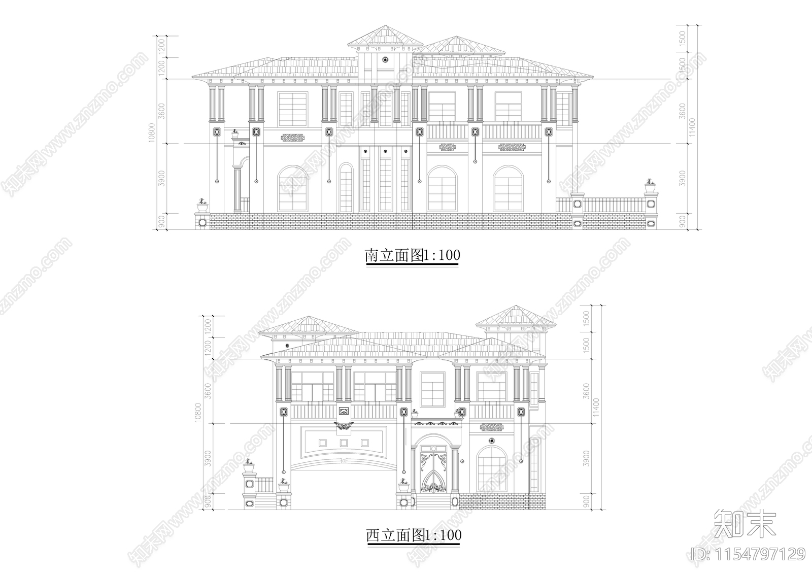 乡村自建房cad施工图下载【ID:1154797129】