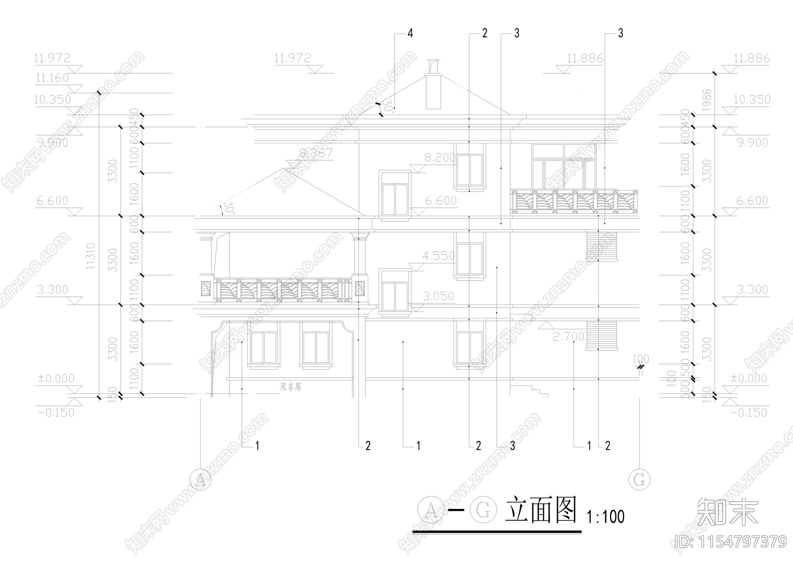 别墅cad施工图下载【ID:1154797379】
