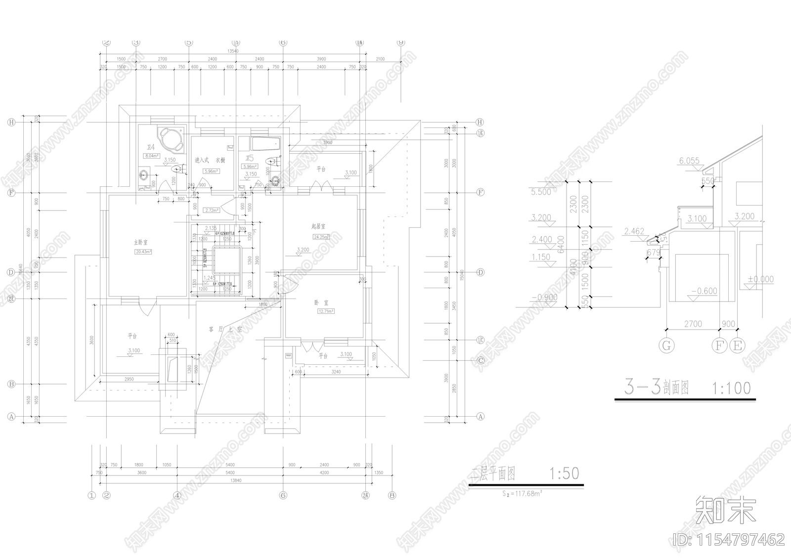 别墅施工图下载【ID:1154797462】