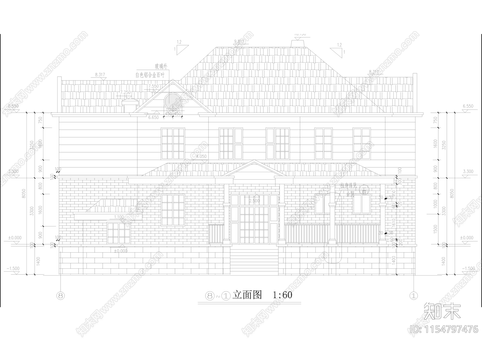 别墅cad施工图下载【ID:1154797476】