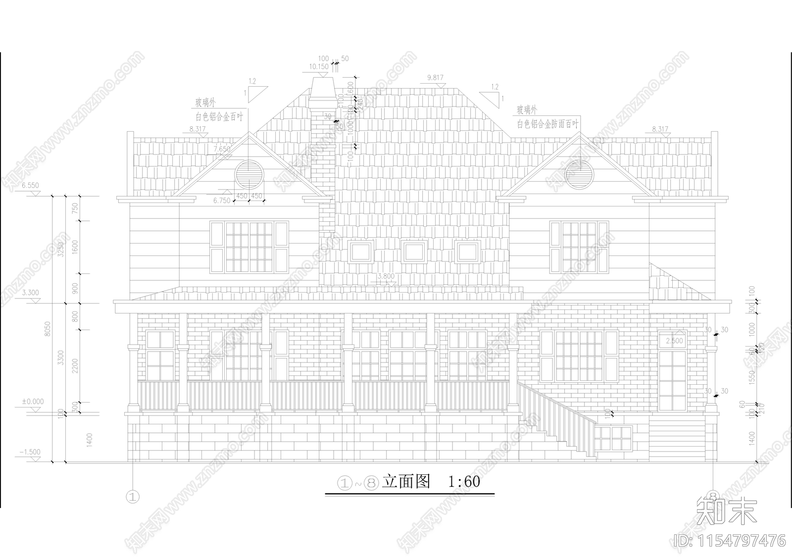 别墅cad施工图下载【ID:1154797476】