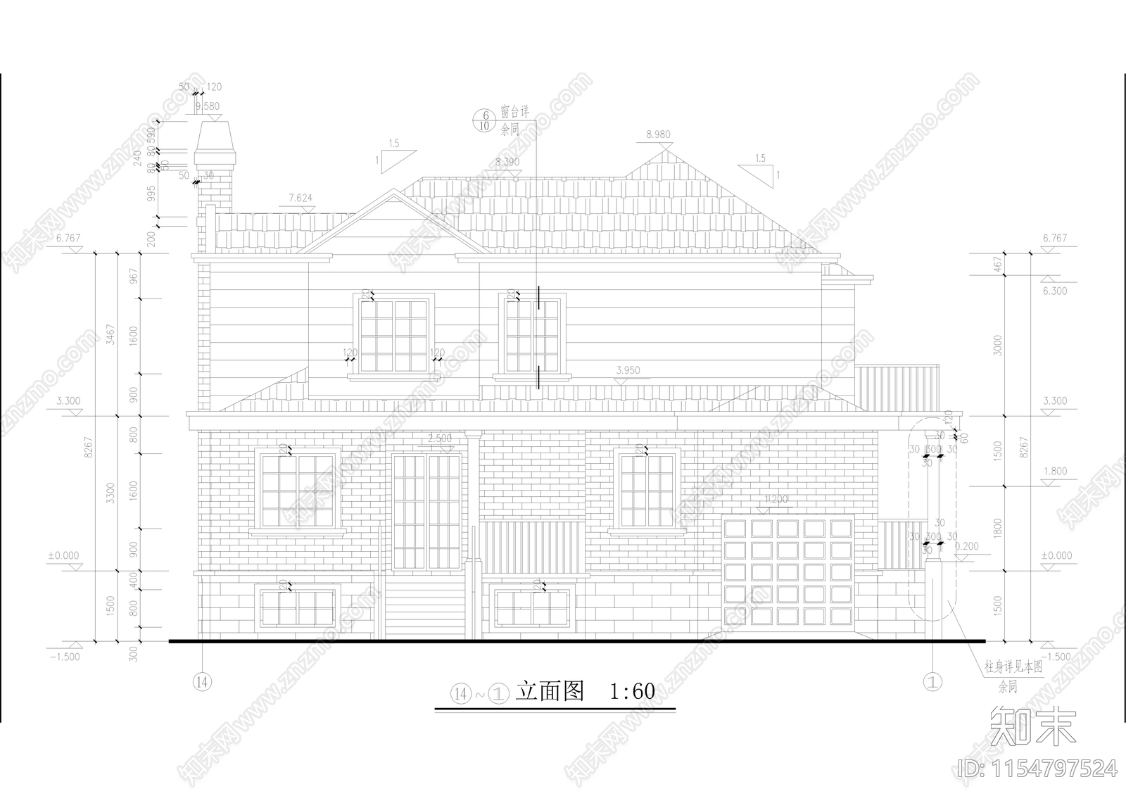 别墅cad施工图下载【ID:1154797524】