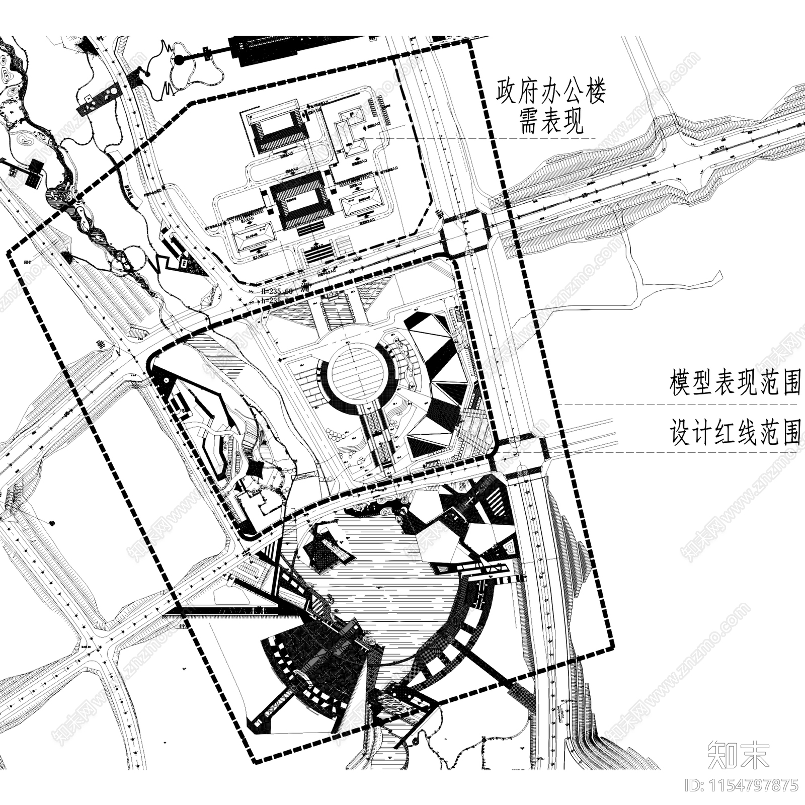 重庆江津一院四馆两中心剧院文化馆博物馆建筑平面cad施工图下载【ID:1154797875】