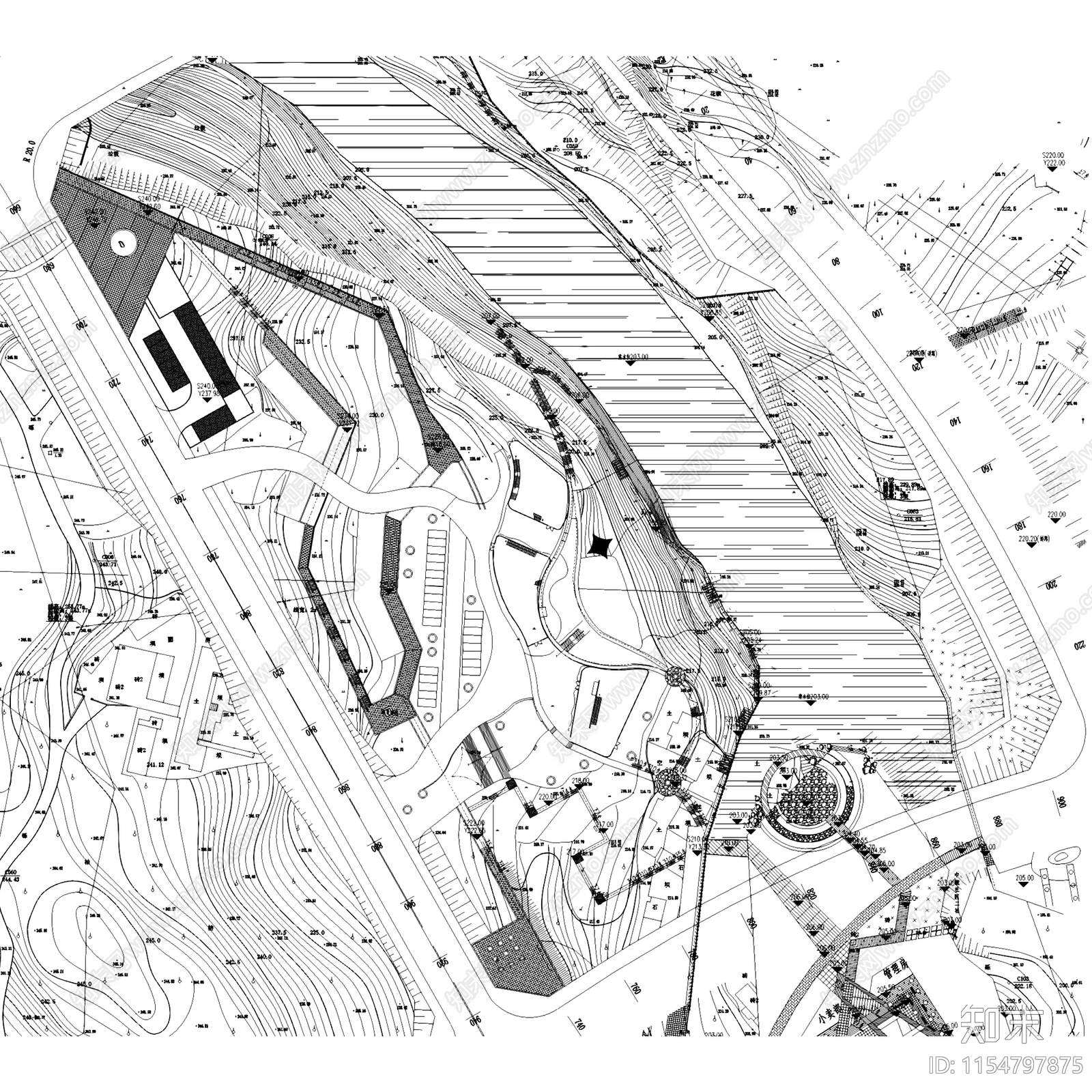 重庆江津一院四馆两中心剧院文化馆博物馆建筑平面cad施工图下载【ID:1154797875】