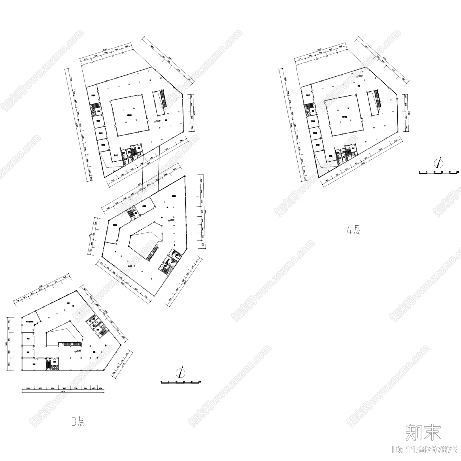 重庆江津一院四馆两中心剧院文化馆博物馆建筑平面cad施工图下载【ID:1154797875】