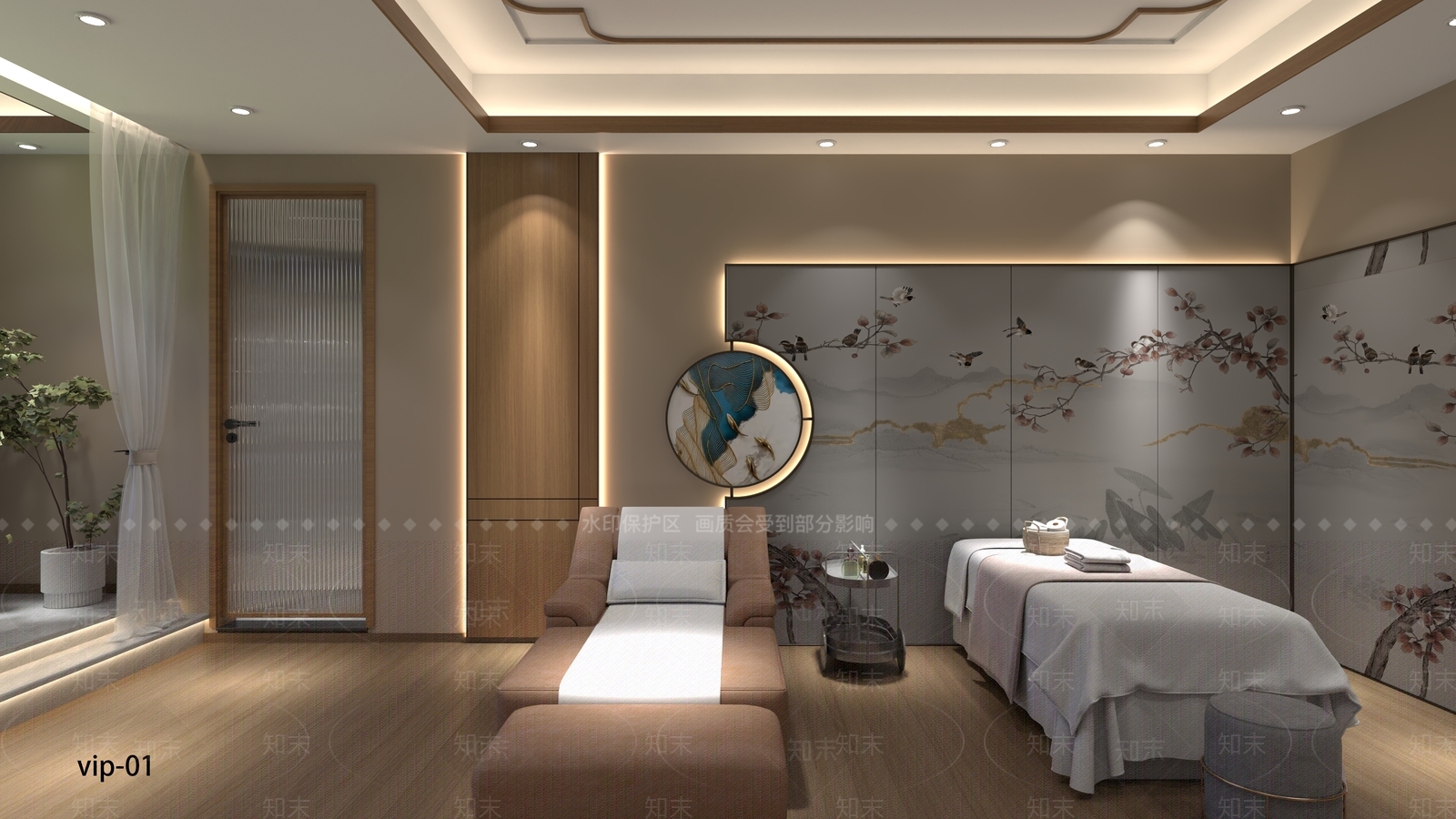 新中式美容馆包间3D模型下载【ID:1154798056】