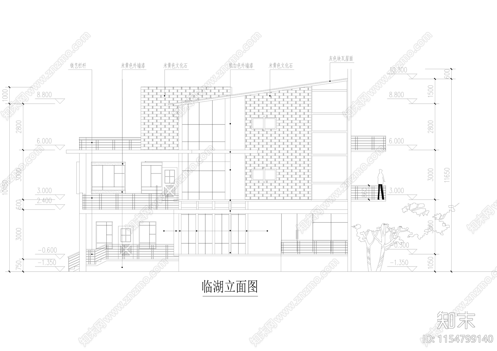 乡村别墅建筑cad施工图下载【ID:1154799140】