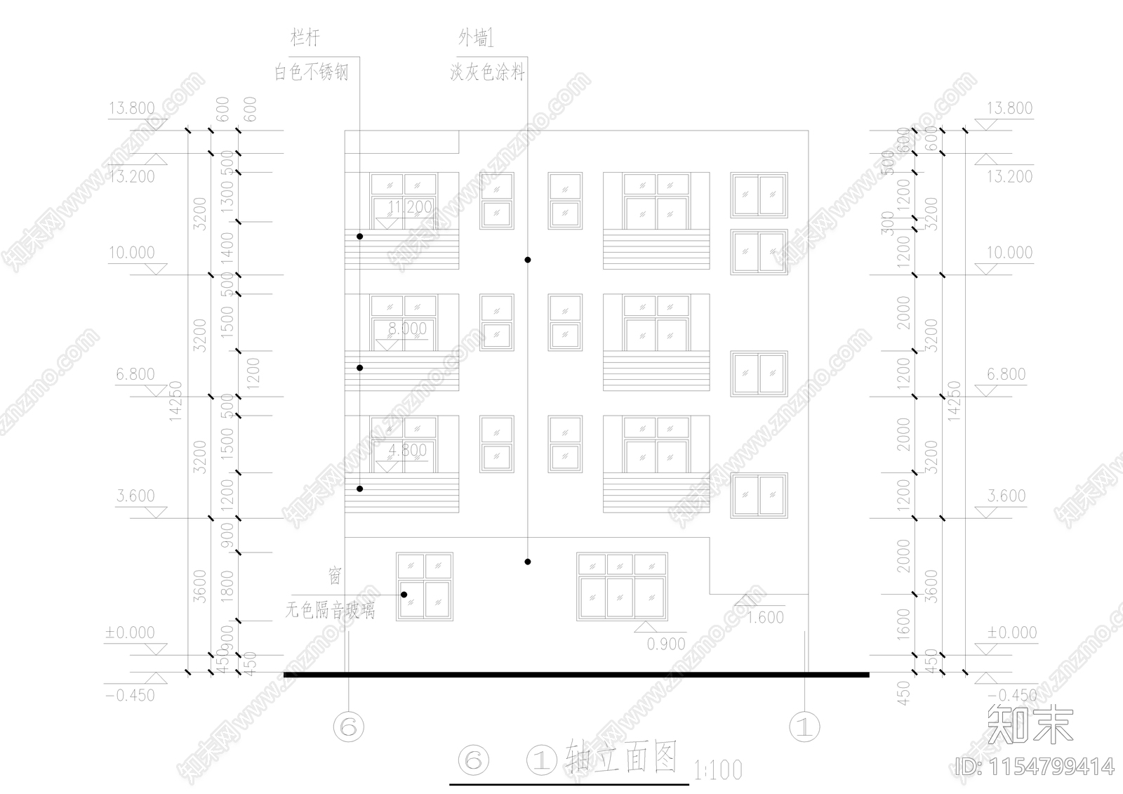 乡村别墅建筑cad施工图下载【ID:1154799414】