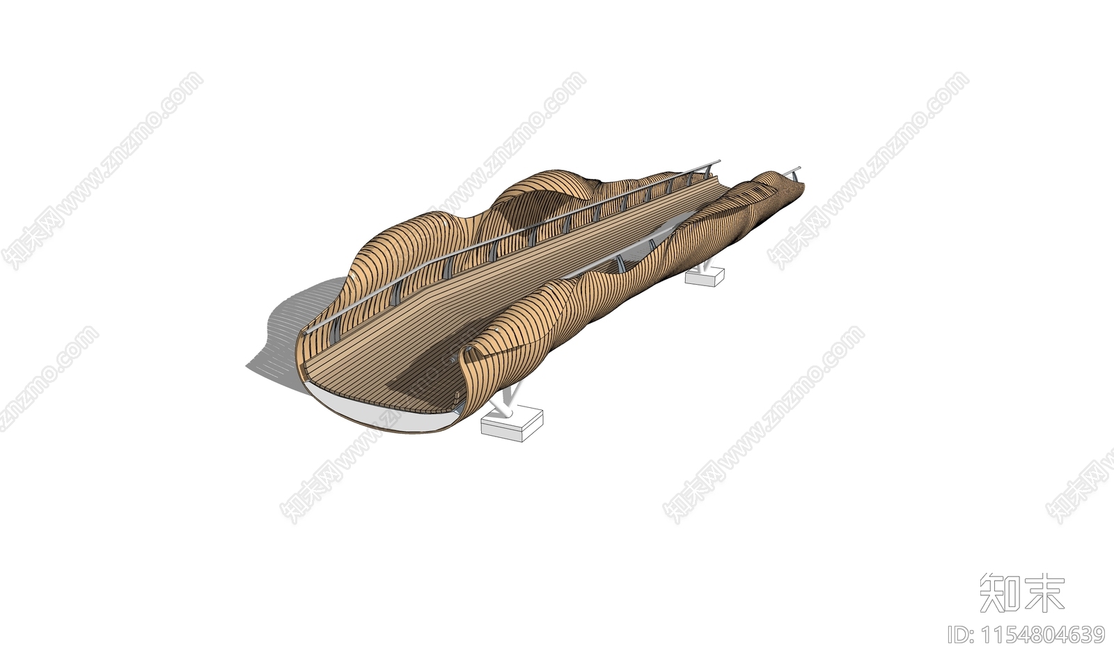 现代风格参数化造型桥SU模型下载【ID:1154804639】