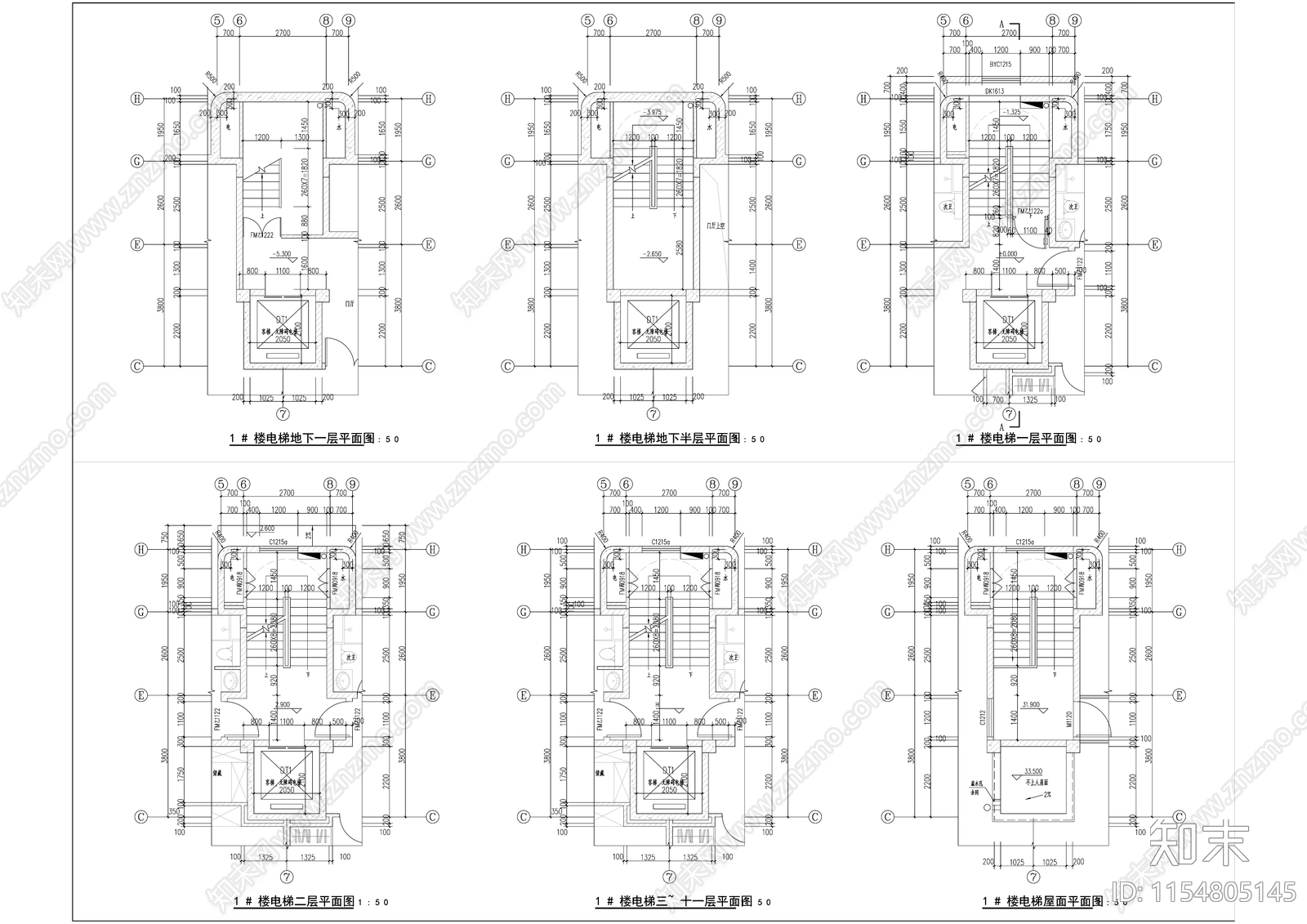 现代多层洋房建筑cad施工图下载【ID:1154805145】