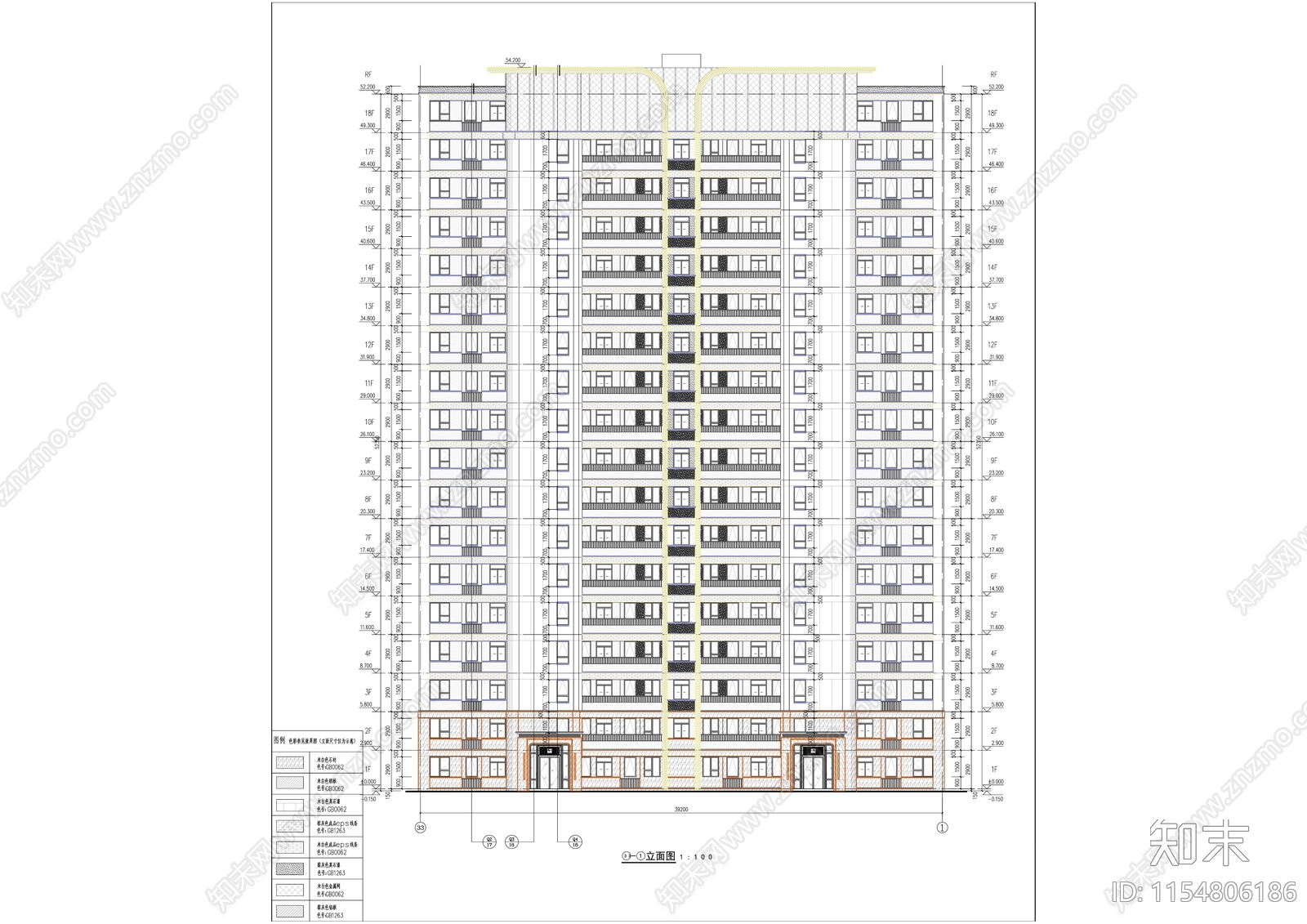现代高层住宅建筑cad施工图下载【ID:1154806186】