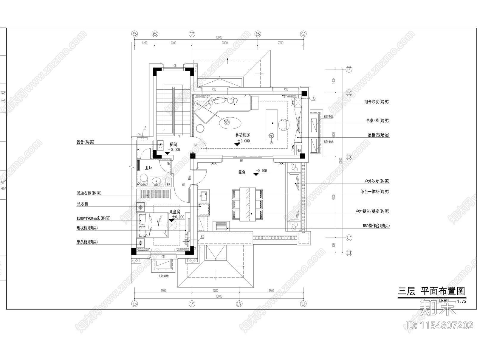 260㎡中式别墅样板房室内cad施工图下载【ID:1154807202】