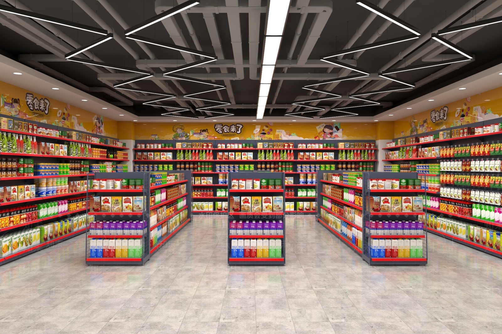 现代超市3D模型下载【ID:1214331216】