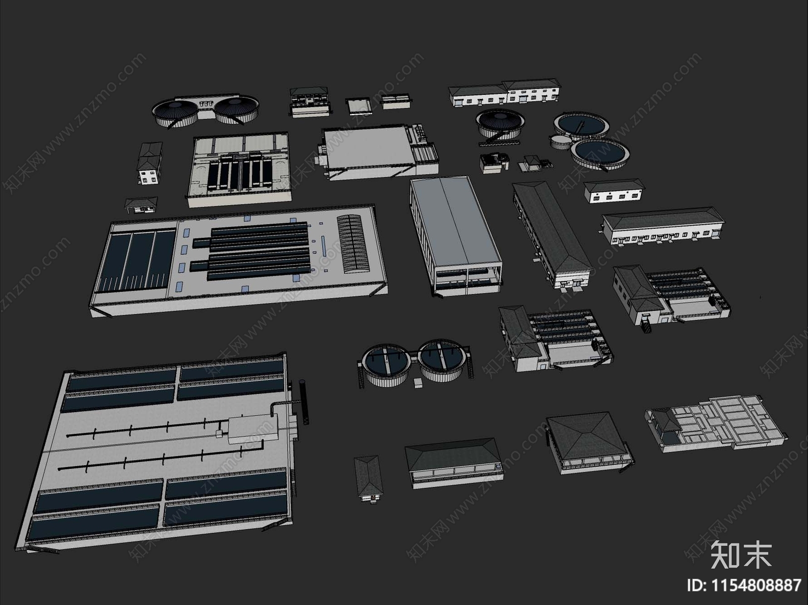 现代水厂SU模型下载【ID:1154808887】