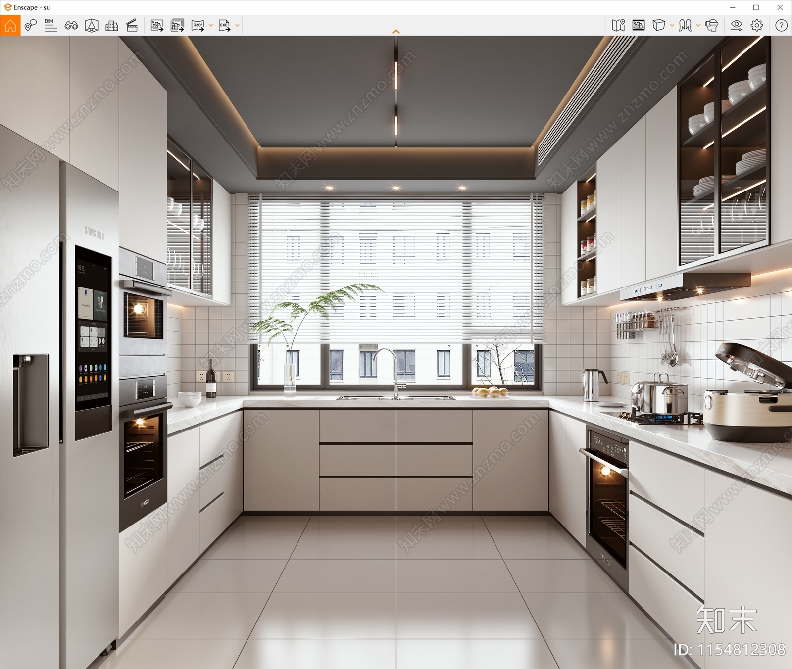 现代厨房SU模型下载【ID:1154812308】