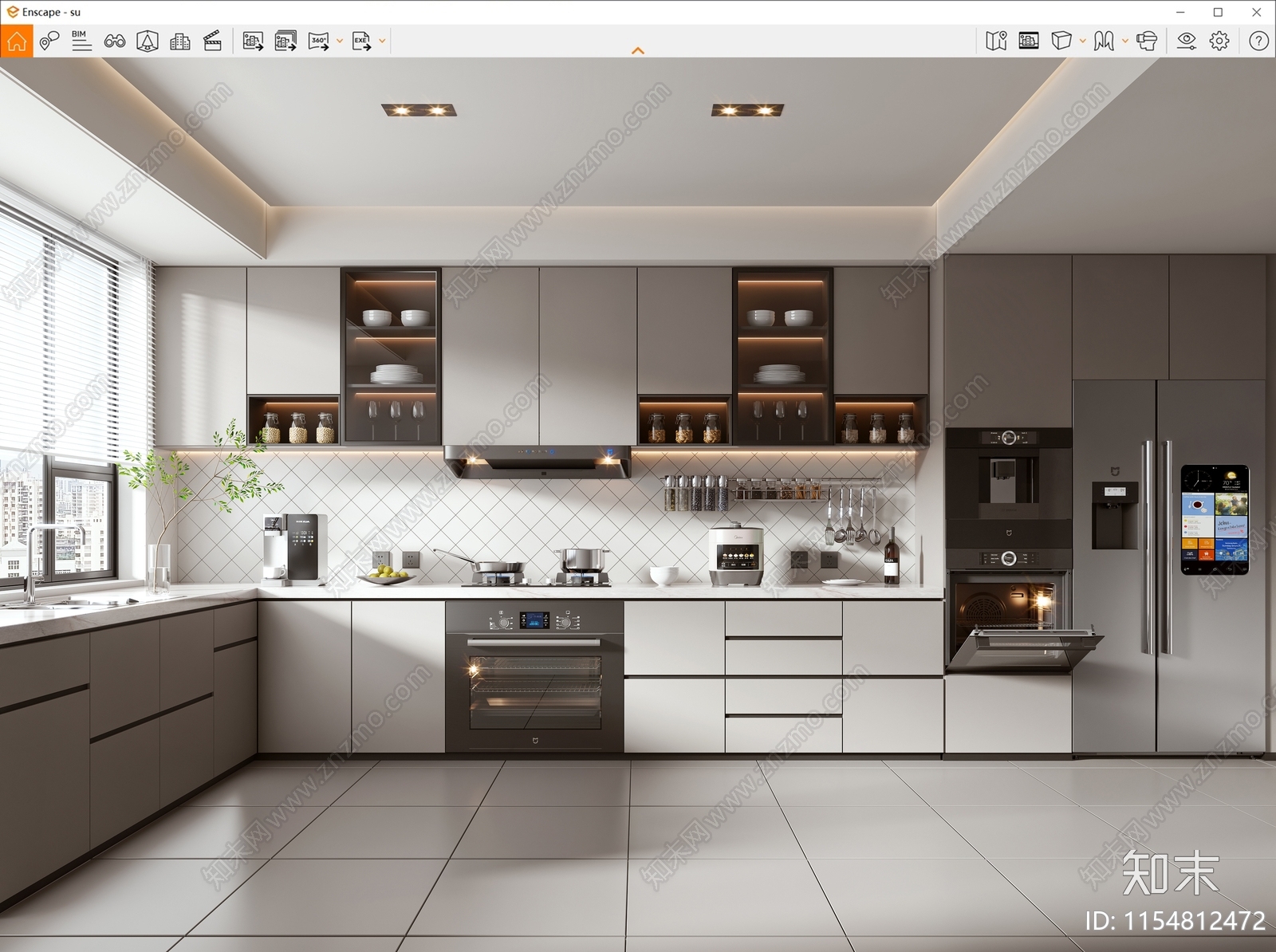 现代厨房SU模型下载【ID:1154812472】