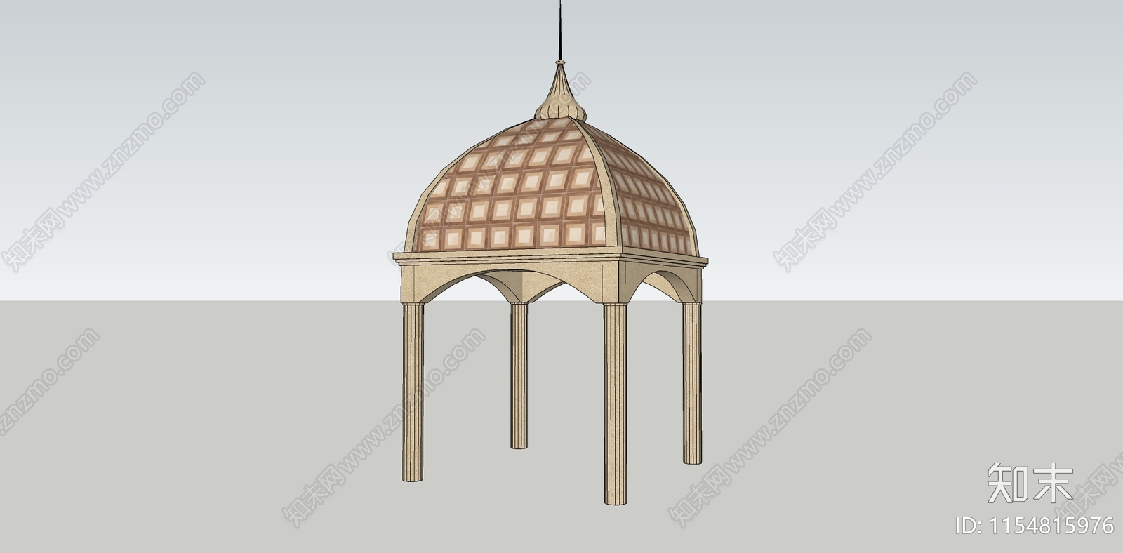现代民族风格亭子SU模型下载【ID:1154815976】
