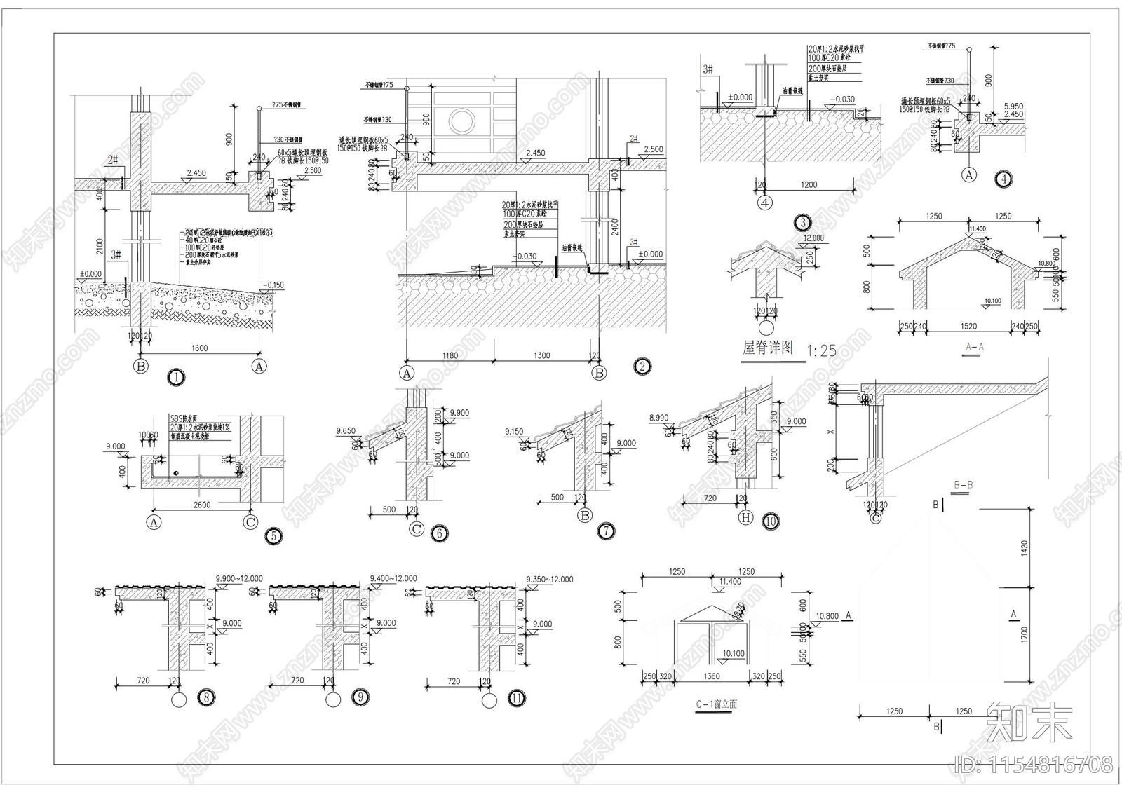 乡村别墅建筑图cad施工图下载【ID:1154816708】