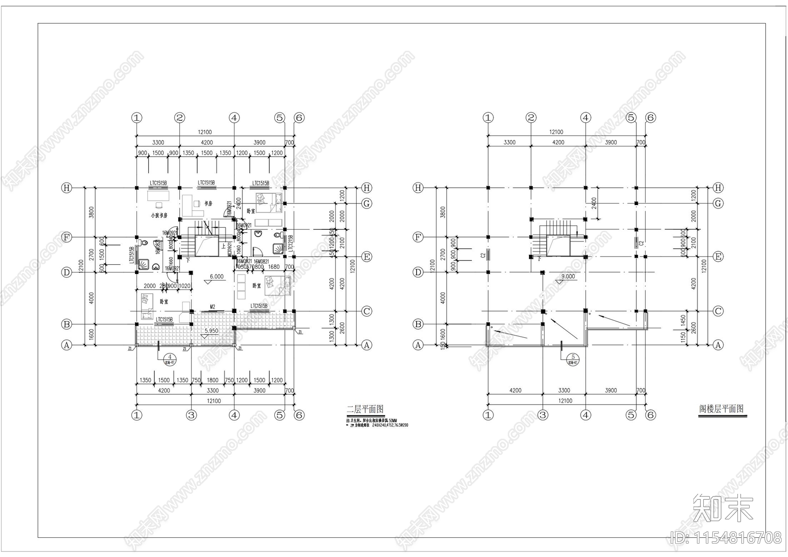 乡村别墅建筑图cad施工图下载【ID:1154816708】