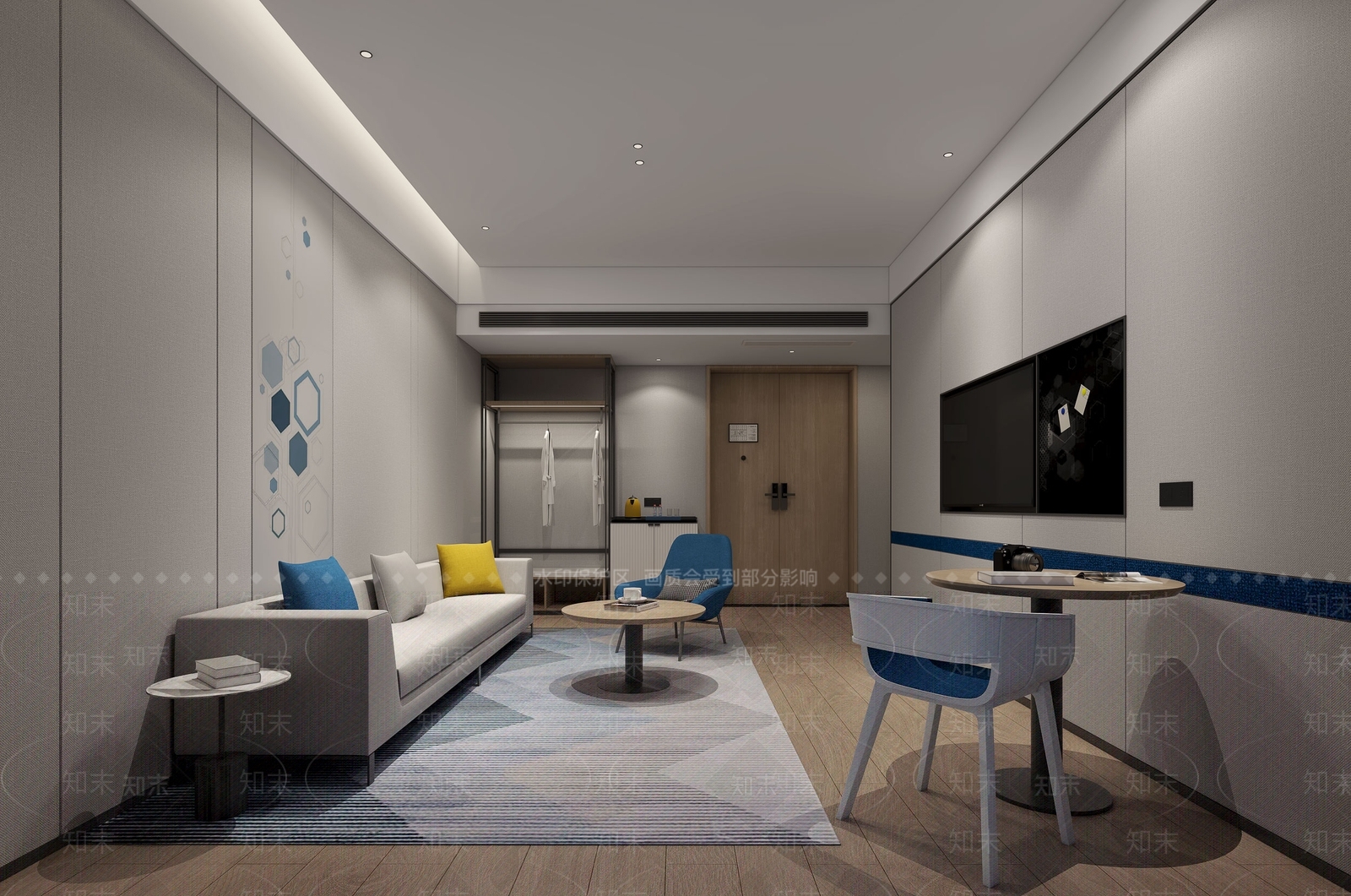 现代酒店套间3D模型下载【ID:1154818073】