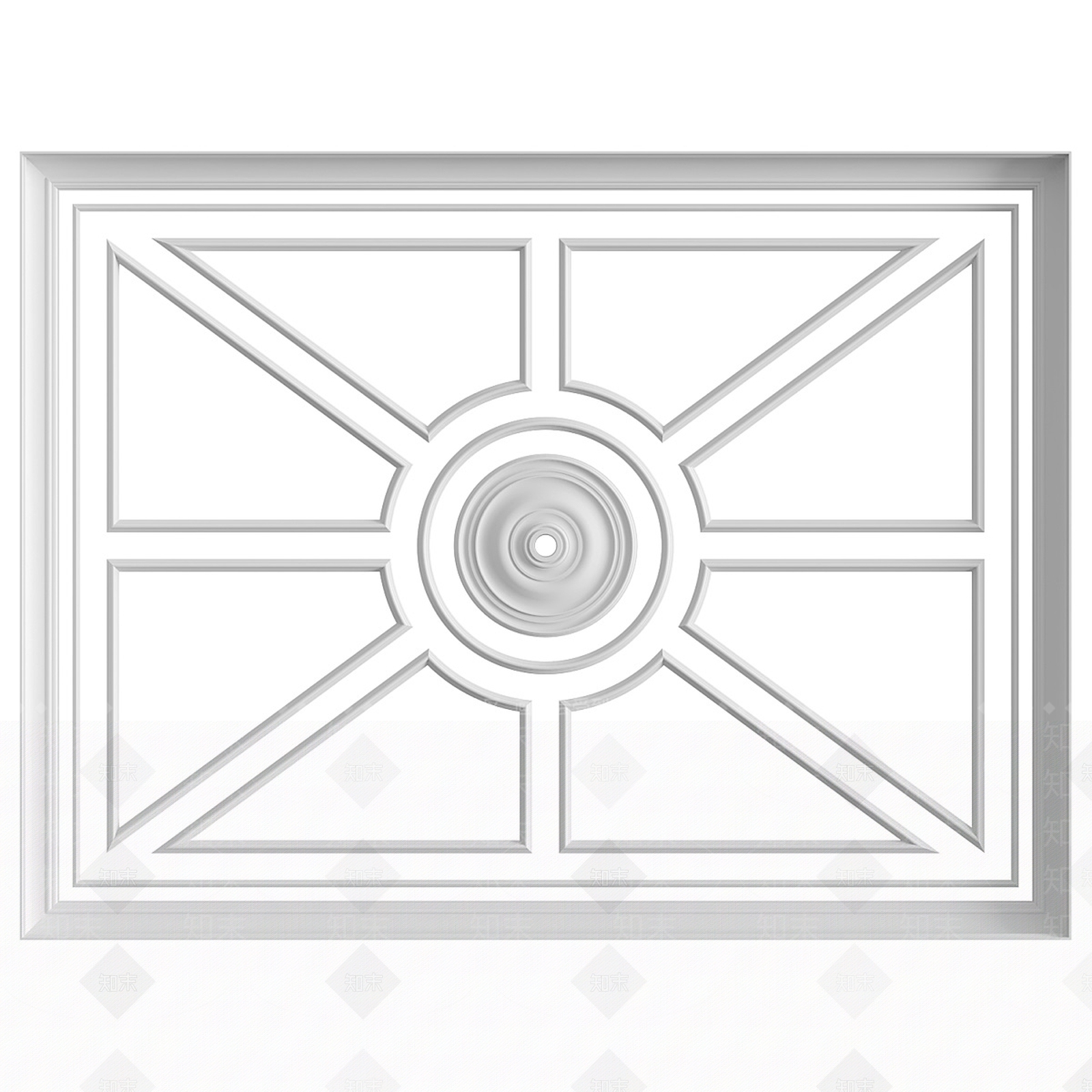 简欧吊顶石膏线3D模型下载【ID:1154818039】