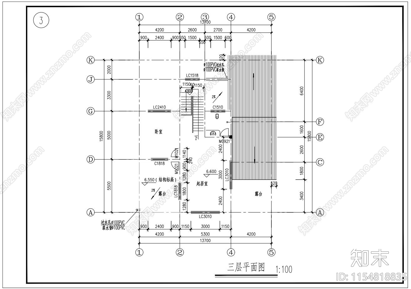 农村别墅cad施工图下载【ID:1154818835】