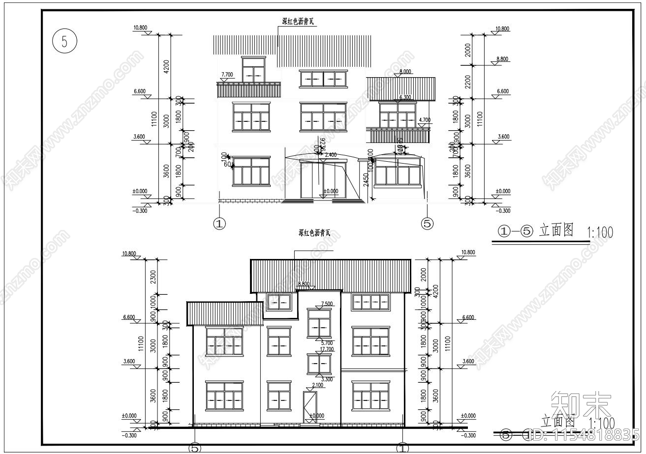 农村别墅cad施工图下载【ID:1154818835】