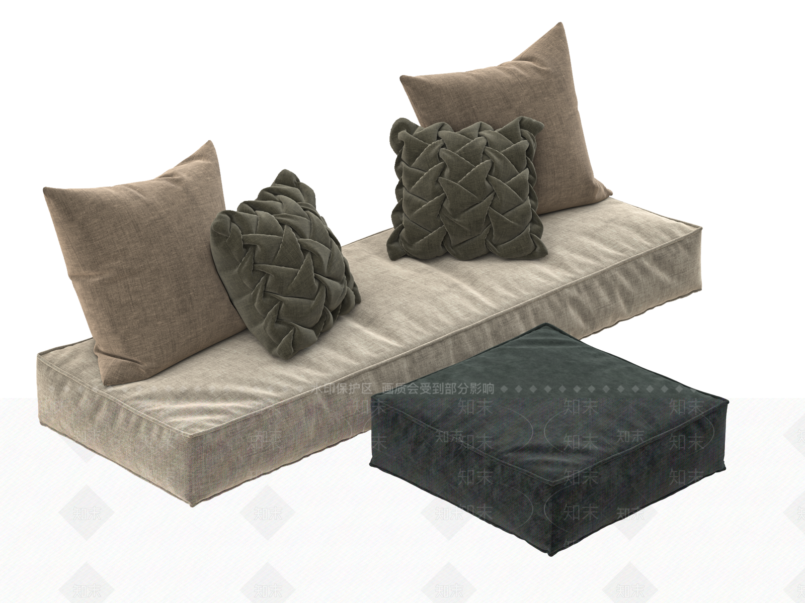 现代飘窗坐垫3D模型下载【ID:1154824213】