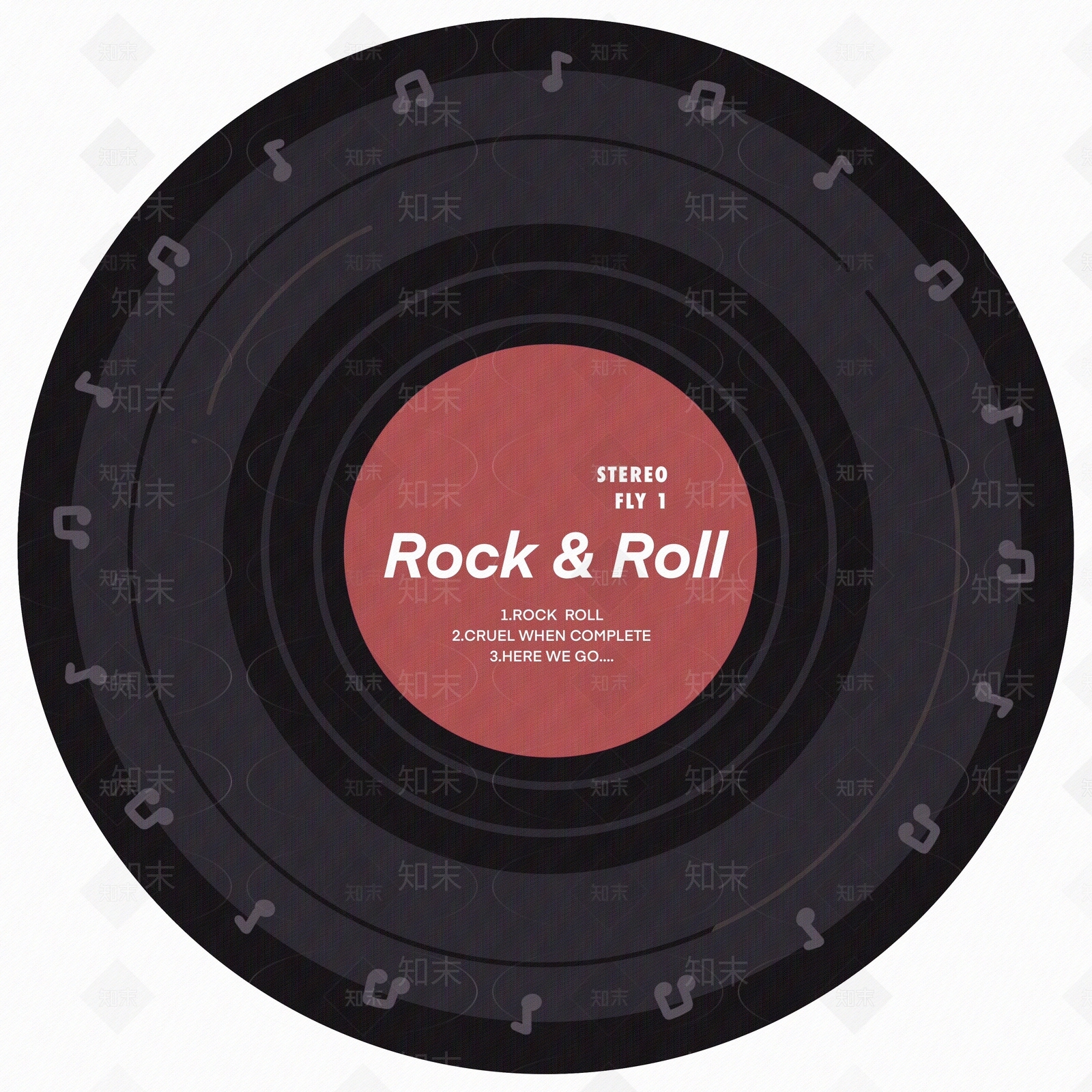 黑胶唱片电脑椅圆形地垫贴图下载【ID:1154825421】