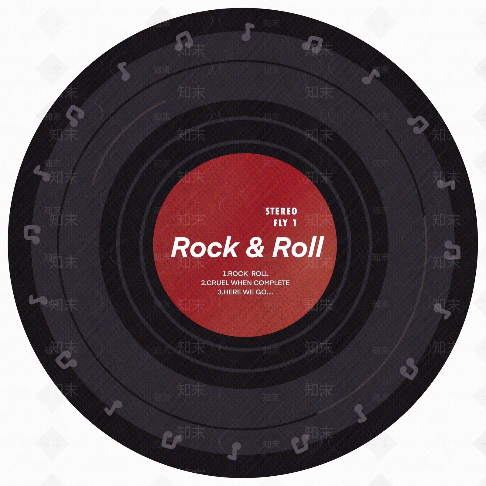 黑胶唱片电脑椅圆形地垫贴图下载【ID:1154825424】