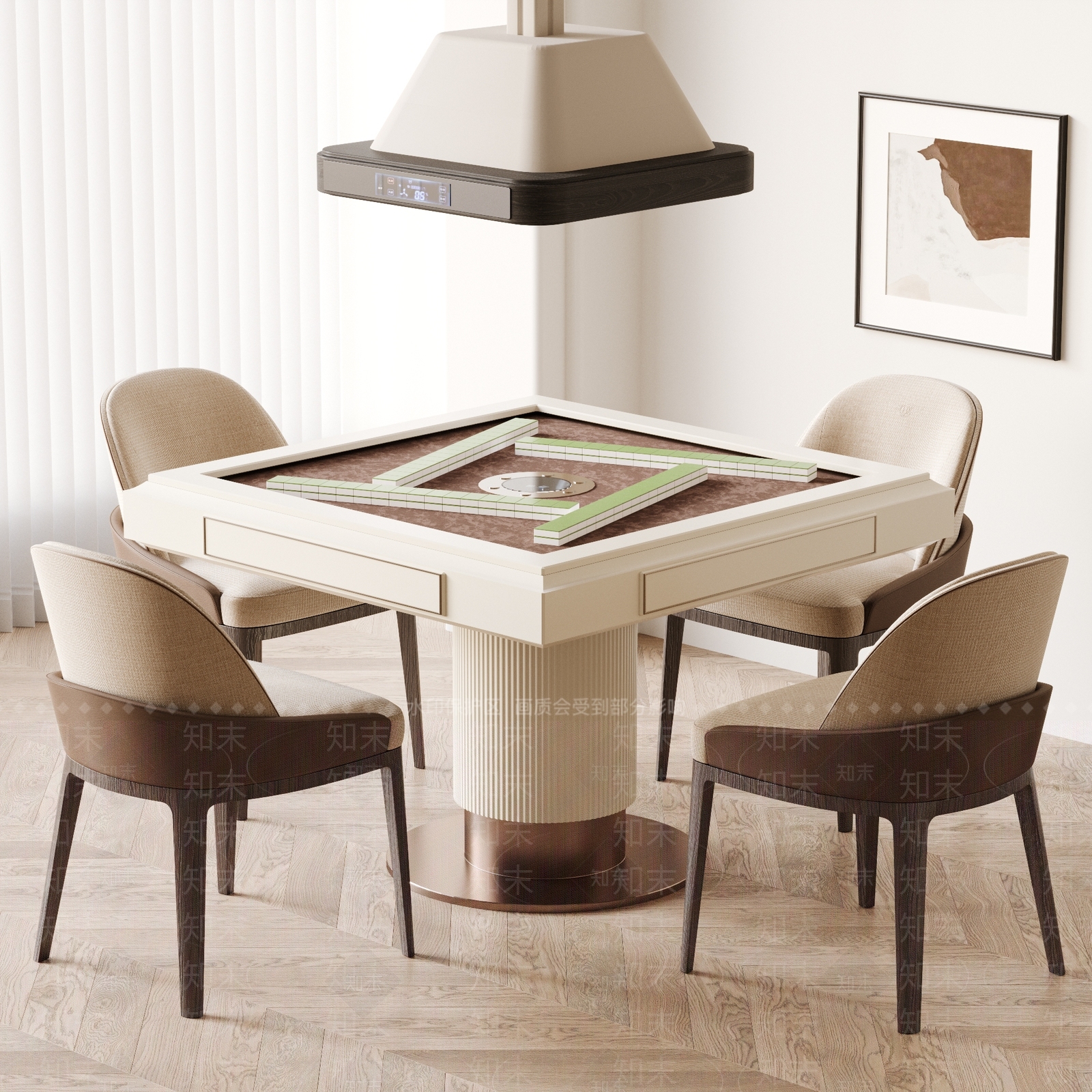 现代棋牌桌椅3D模型下载【ID:1154827352】