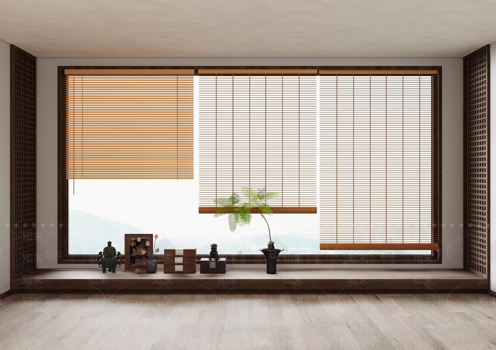 新中式竹帘3D模型下载【ID:1154827386】