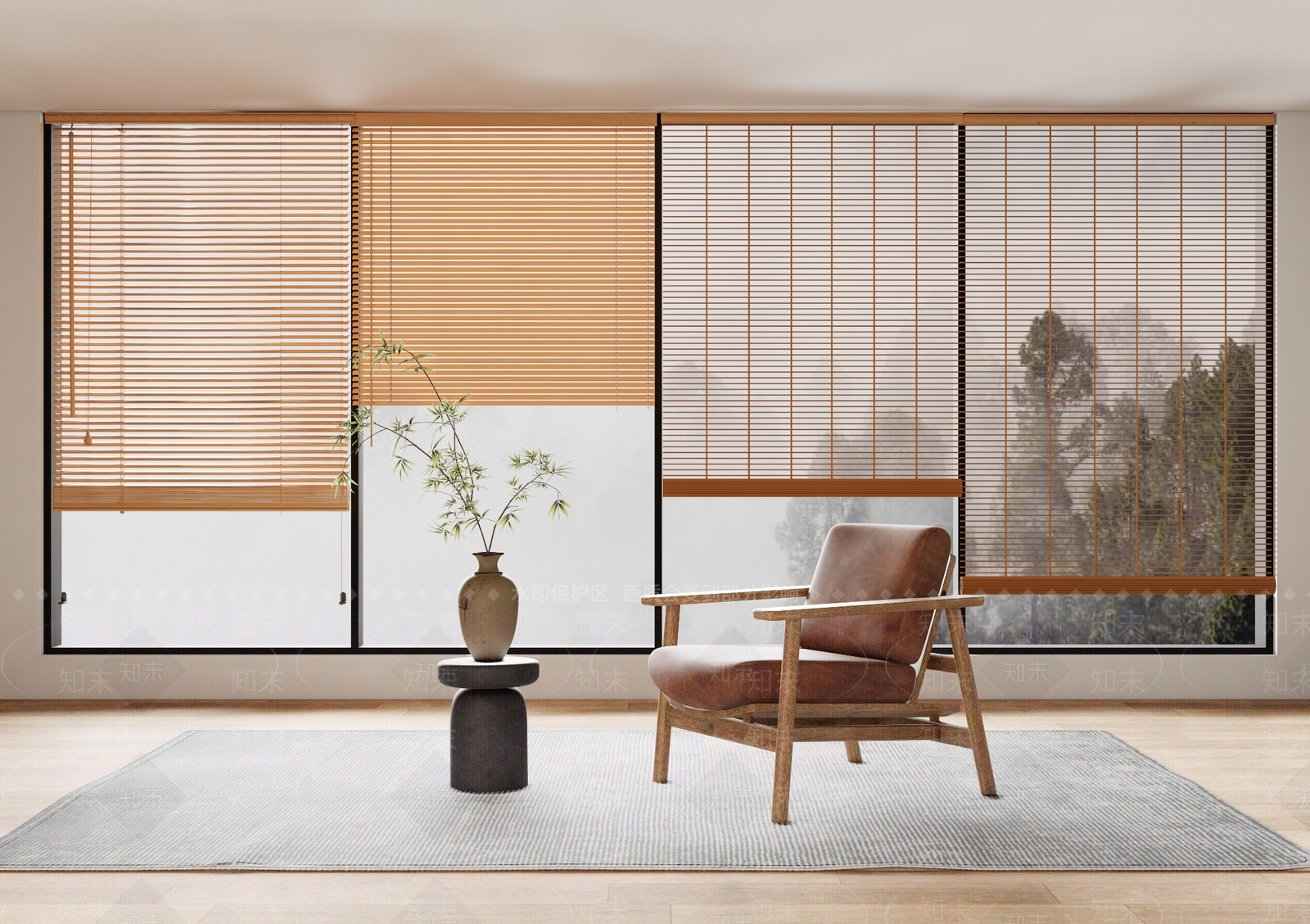 新中式竹帘3D模型下载【ID:1154827482】