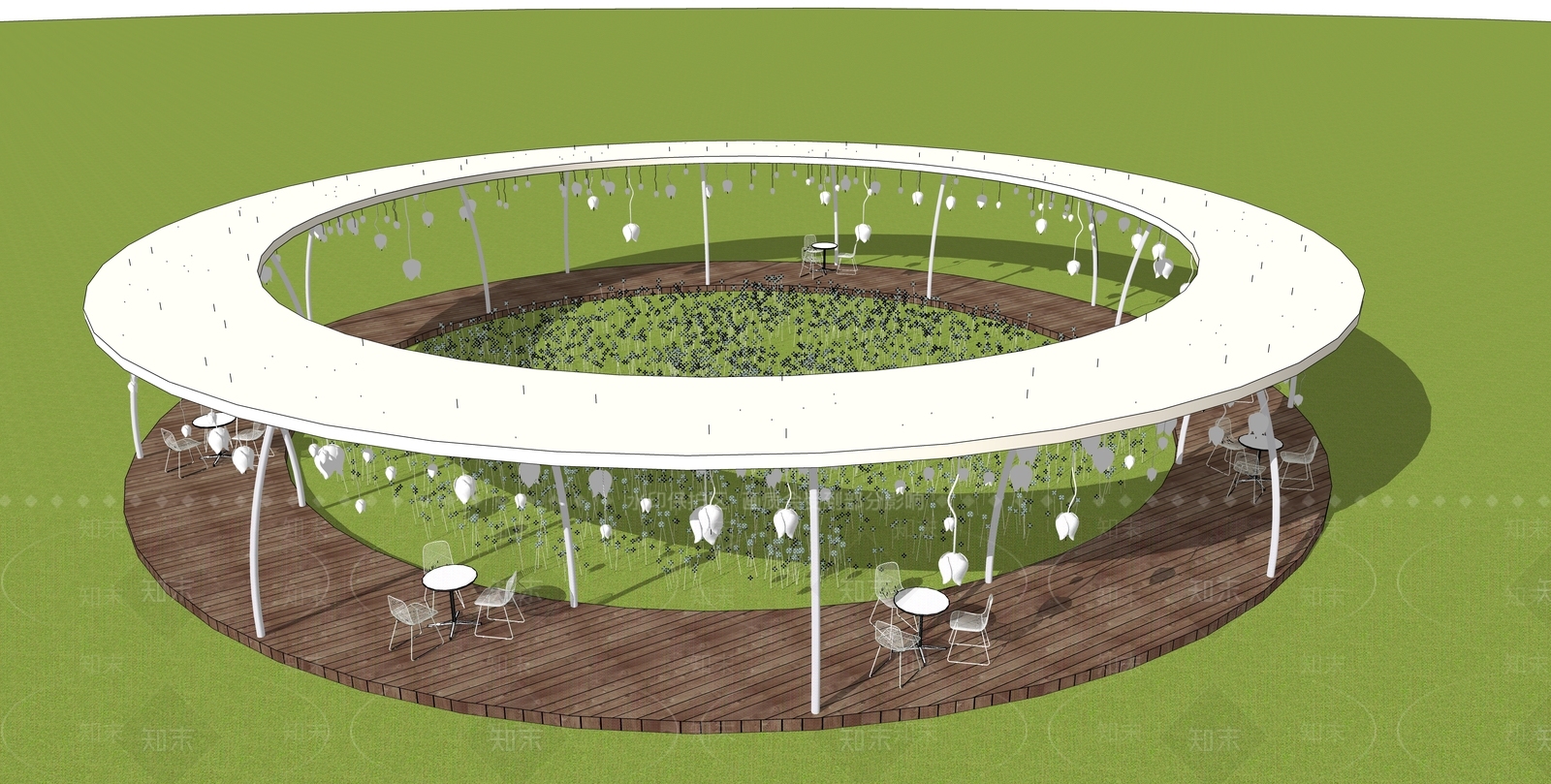 现代风铃廊架SU模型下载【ID:1154828010】