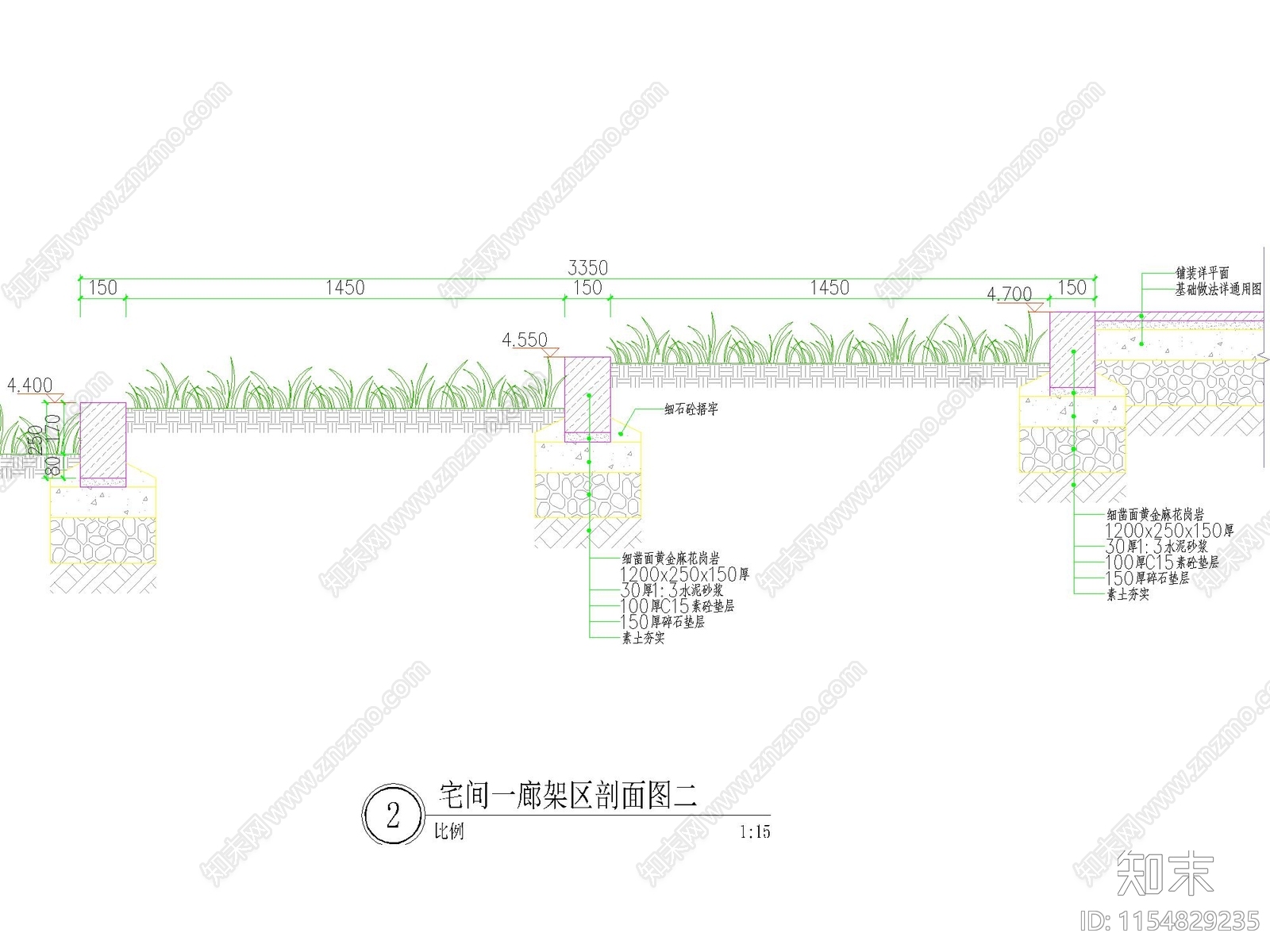 新中式廊架详图cad施工图下载【ID:1154829235】