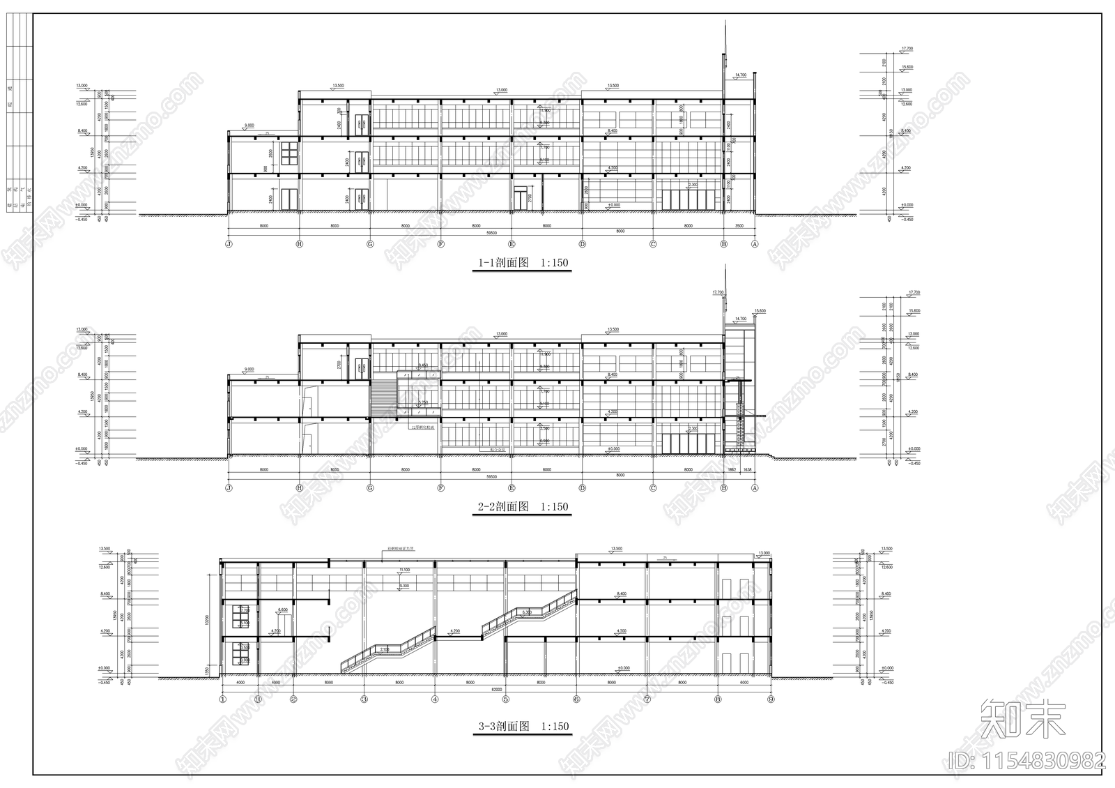 学校食堂建筑cad施工图下载【ID:1154830982】