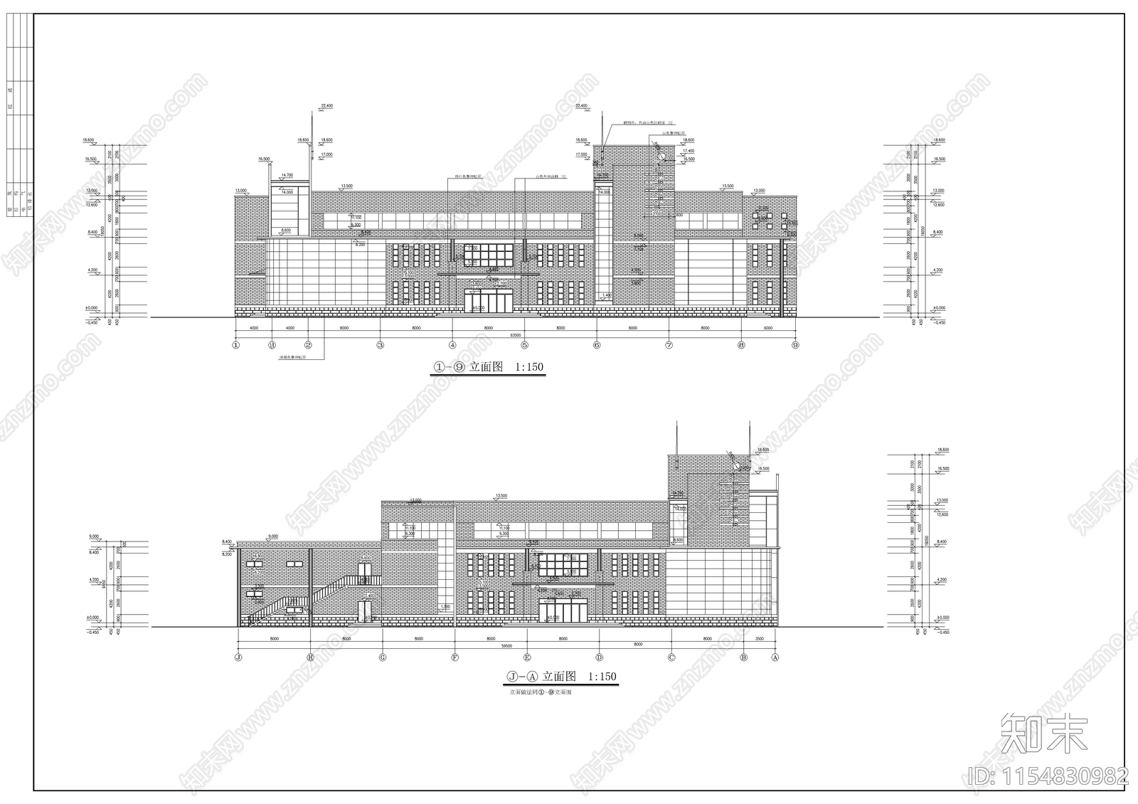 学校食堂建筑cad施工图下载【ID:1154830982】