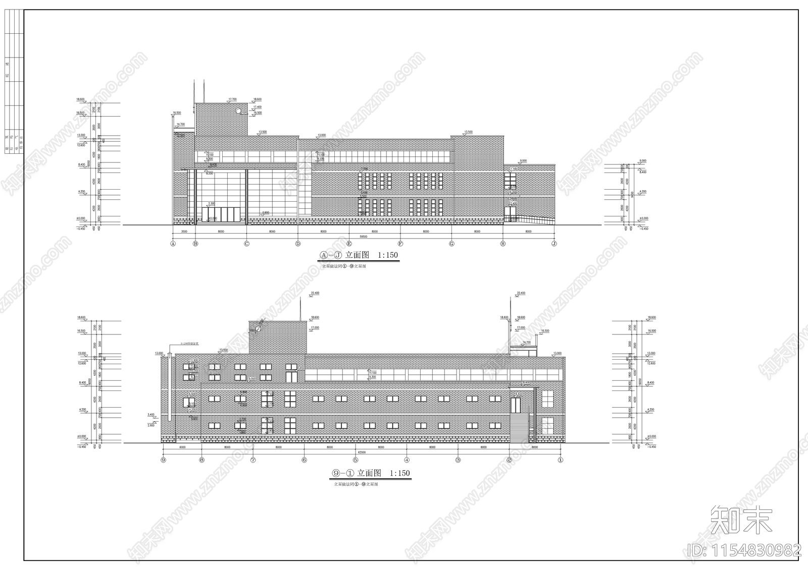 学校食堂建筑cad施工图下载【ID:1154830982】