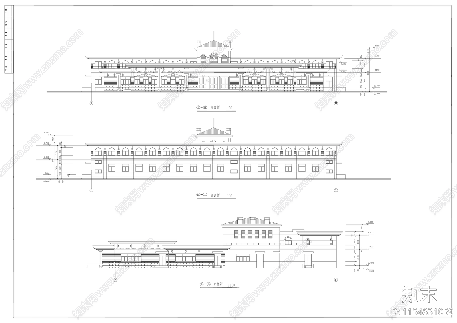 学院食堂完整建筑cad施工图下载【ID:1154831059】