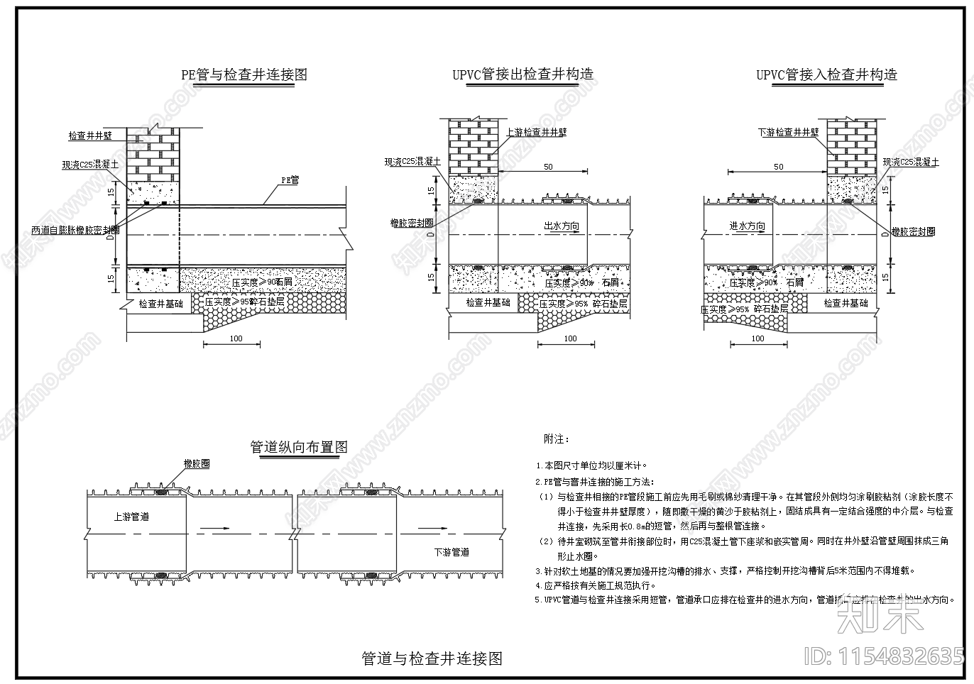 PE管UPVC管道与检查井连接图施工图下载【ID:1154832635】