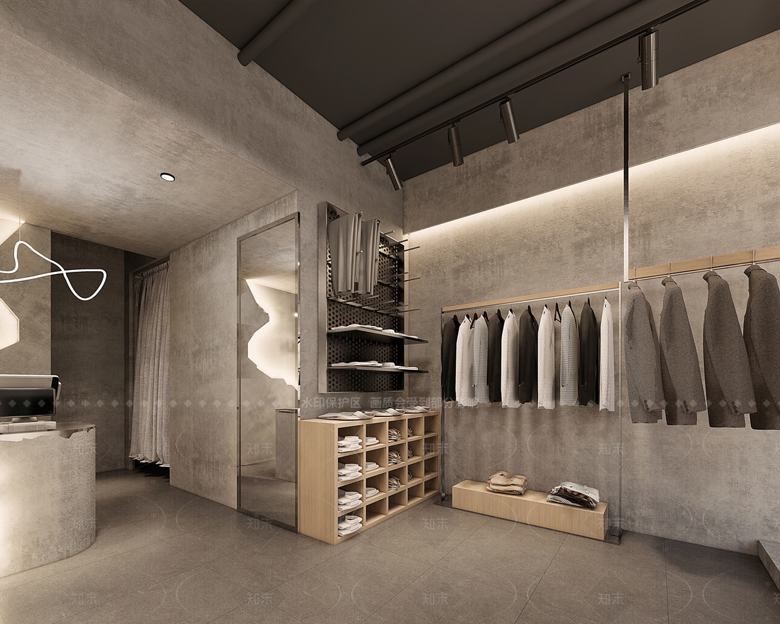 工业服装店SU模型下载【ID:1215990197】