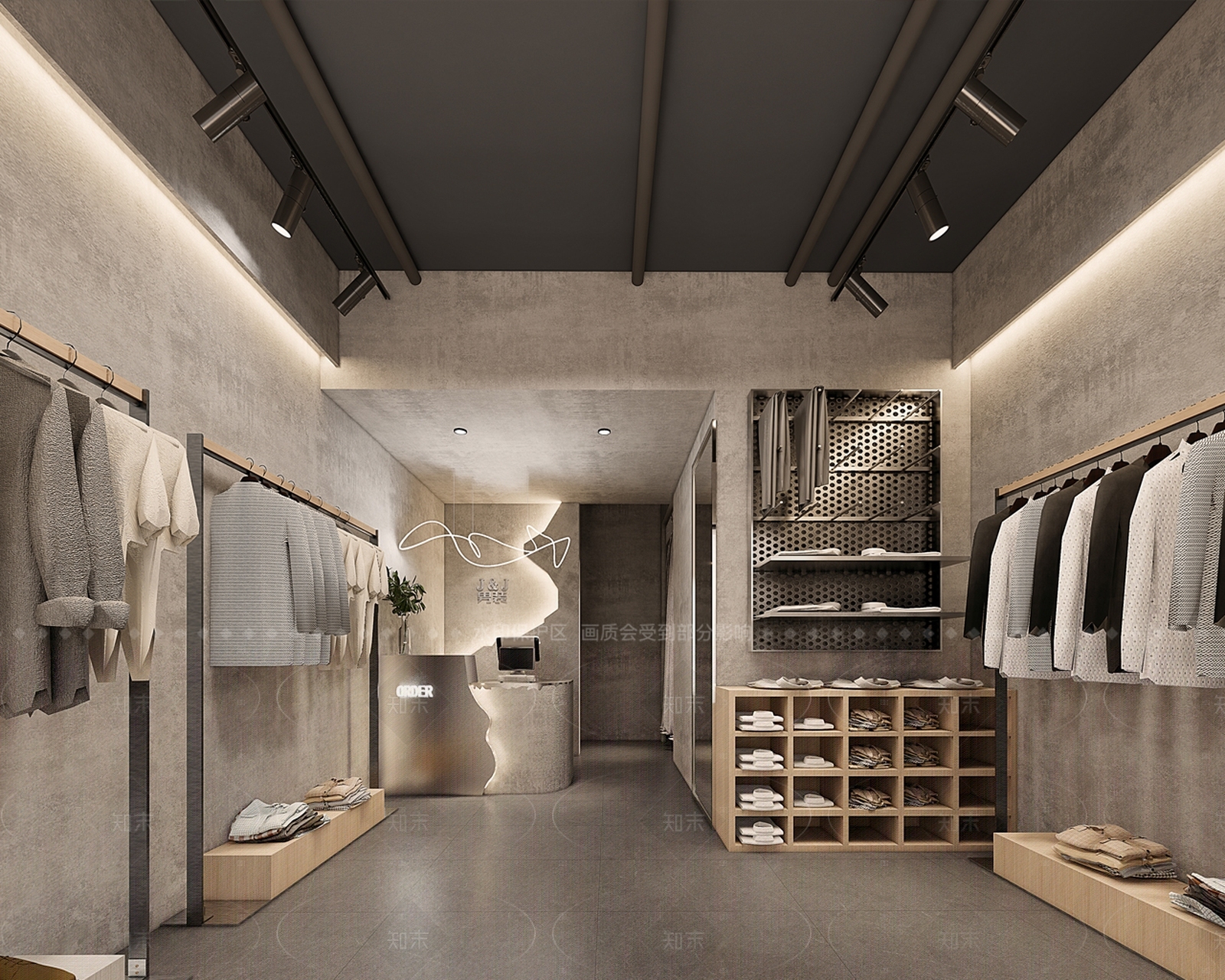 工业男装店铺SU模型下载【ID:1154833908】